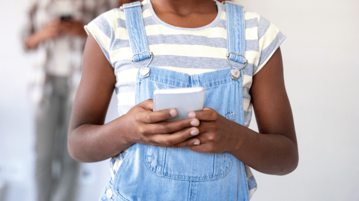 Girl holding a phone