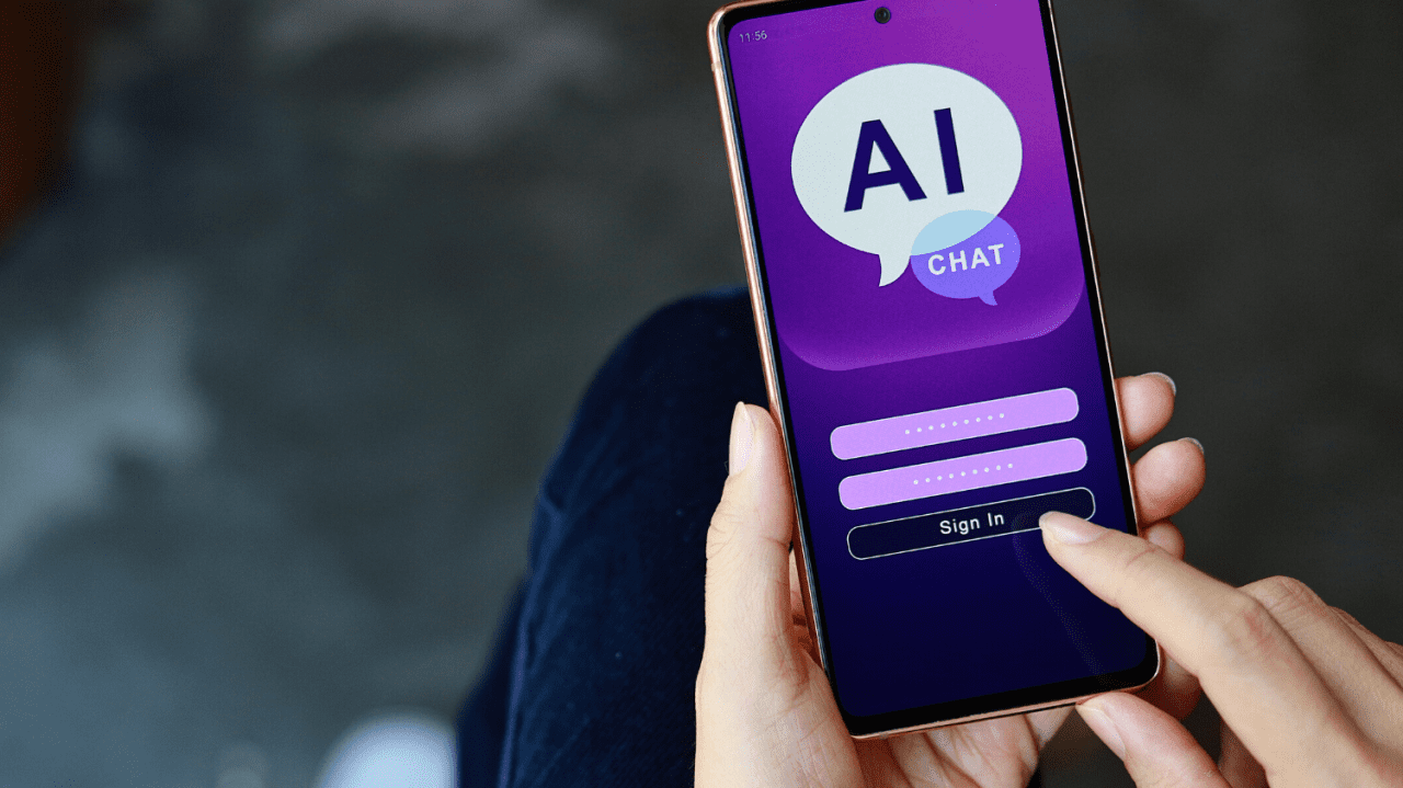 AI chatbot on mobile phone