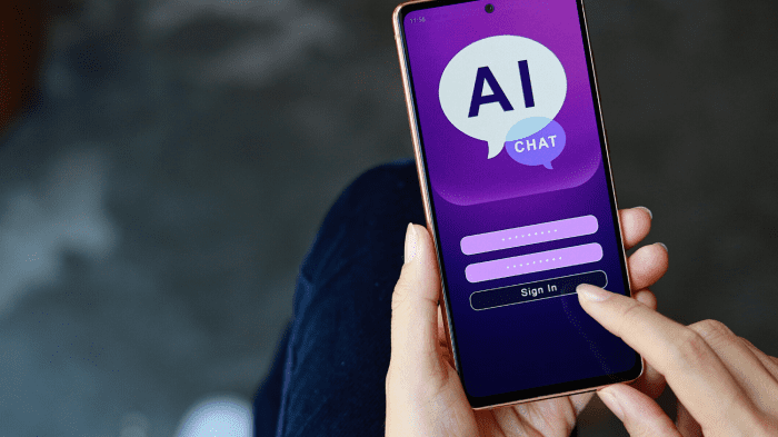 AI chatbot on mobile phone
