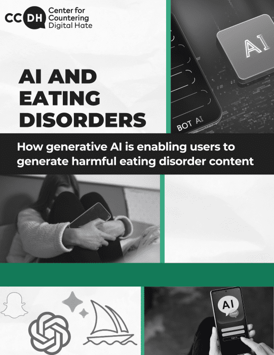 CCDH AI and Eating Disorders report about how AI tools generate harmful eating disorder content